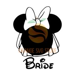 bride minnie mouse white bow disney wedding svg