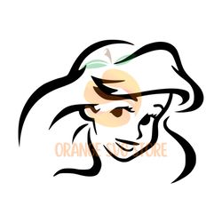 little princess ariel face silhouette vector svg