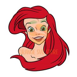 smiley face little princess ariel svg clipart