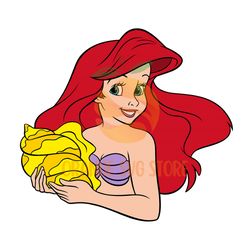 princess ariel holding a conch shell svg