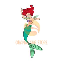 retro little mermaid princess ariel disney svg