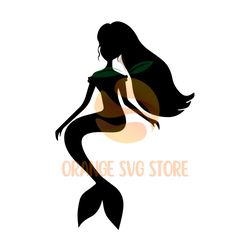 cartoon doll little mermaid ariel silhouette svg