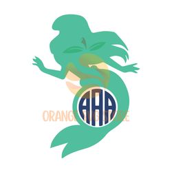 disney princess ariel monogram svg silhouette, princess ariel