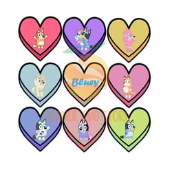 bluey bingo friends valentine hearts png