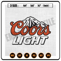coors light beer logo embroidery design file