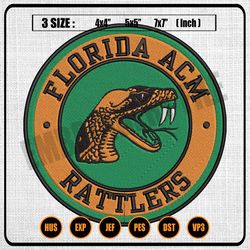ncaa florida am rattlers embroidery designs