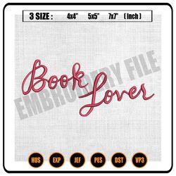 book lover embroidery design, reading sayings embroidery, love book embroidery
