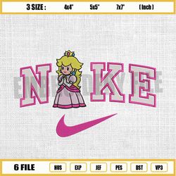 nike valentine princess peach embroidery design