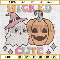 wicked cute halloween ghost pumpkin embroidery