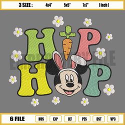 hip hop bunny ears mickey mouse easter embroidery
