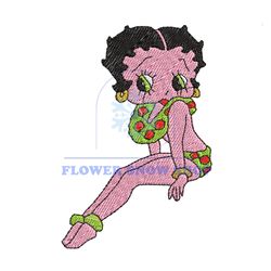 Betty Boop Wearing Swimsuit Embroidery Png