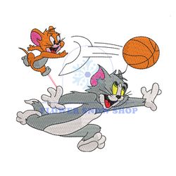 Tom and Jerry Basketball Embroidery