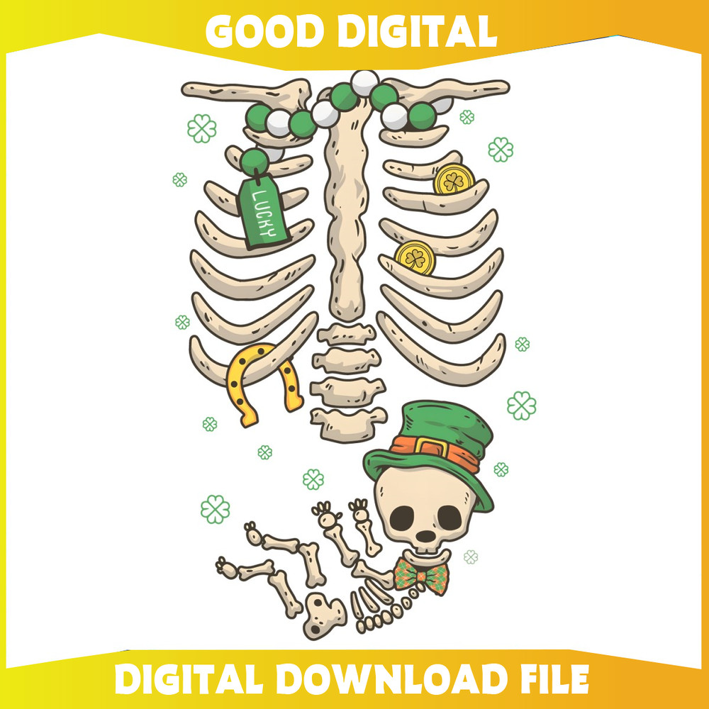 Birth Announcement St Patricks Day Skeleton PNG.jpg
