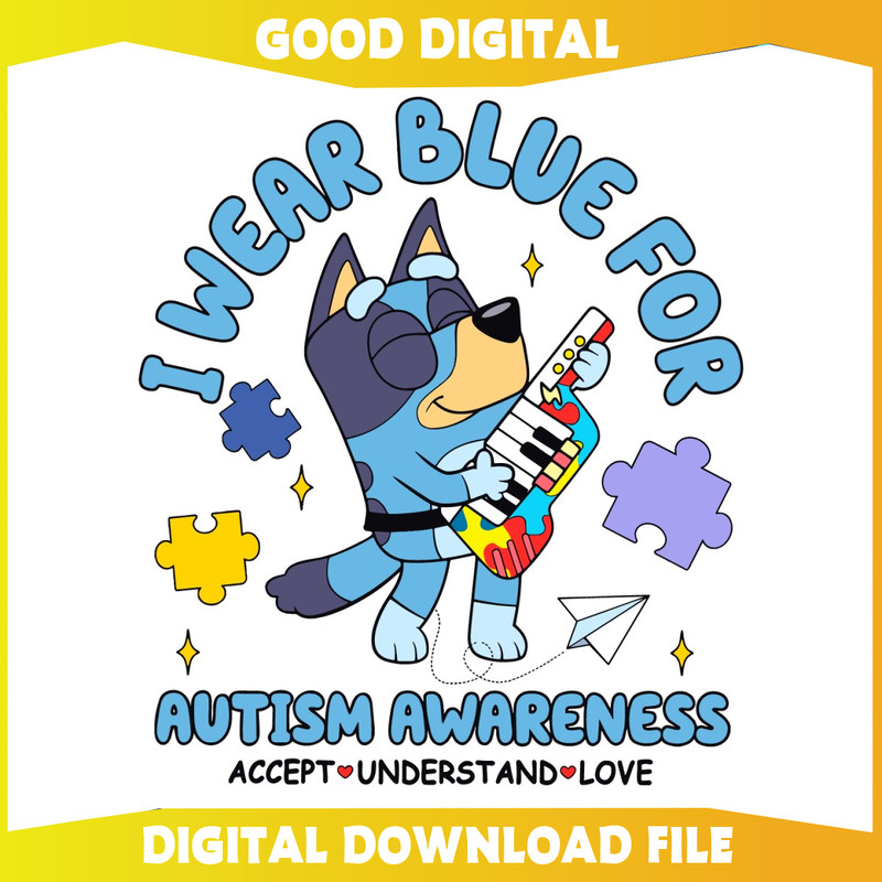 Bluey Cartoon I Wear Blue For Autism Awareness SVG.jpg