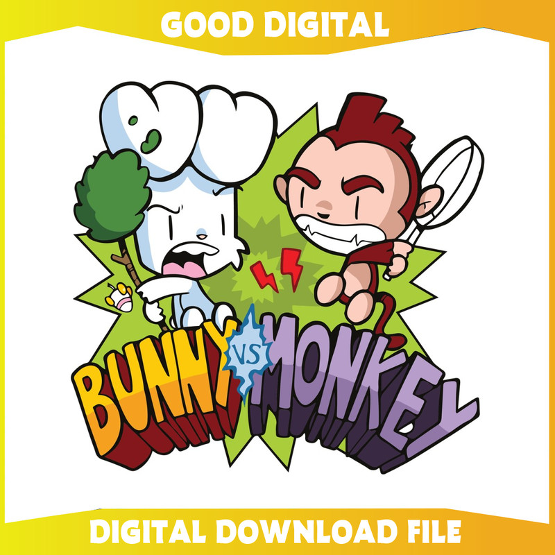 Bunny Vs Monkey Cartoon World Book Day SVG.jpg