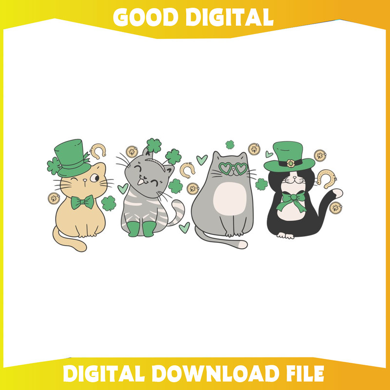 Funny Lucky Cats Shamrock St Patricks Day SVG.jpg