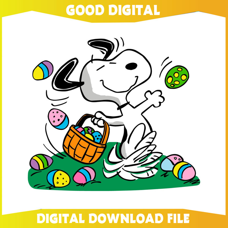 Funny Snoopy Happy Easter Day SVG.jpg