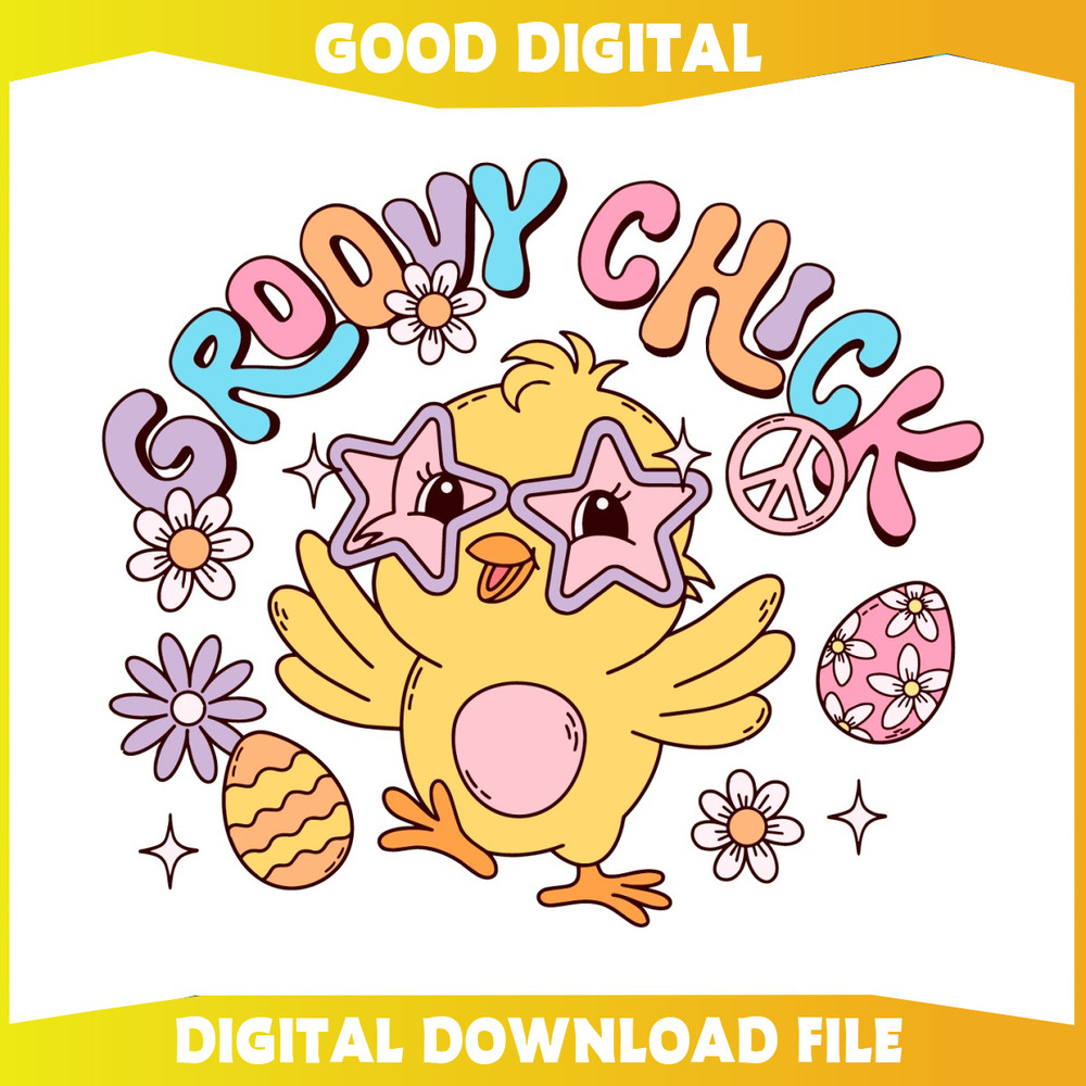 Groovy Chick Hippie Easter SVG.jpg