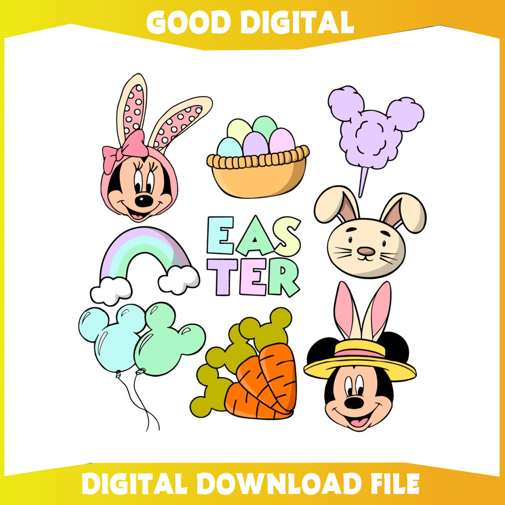 Groovy Disney Easter Characters Bunny SVG.jpg