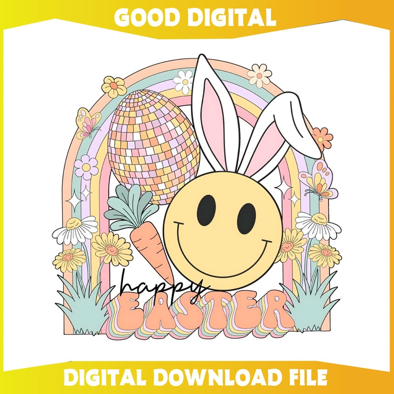 Groovy Happy Easter Smiley Face Bunny PNG.jpg