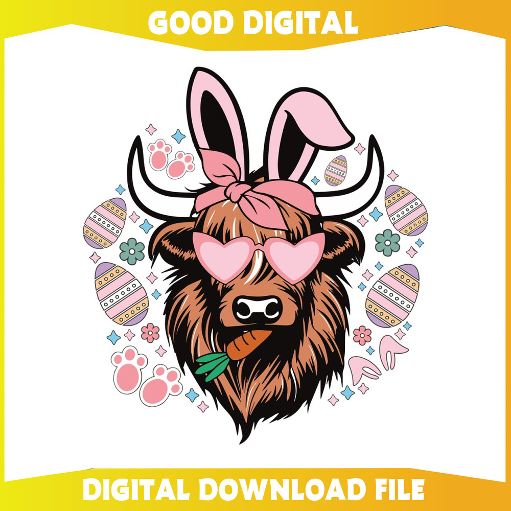 Groovy Highland Cow Easter Egg SVG.jpg