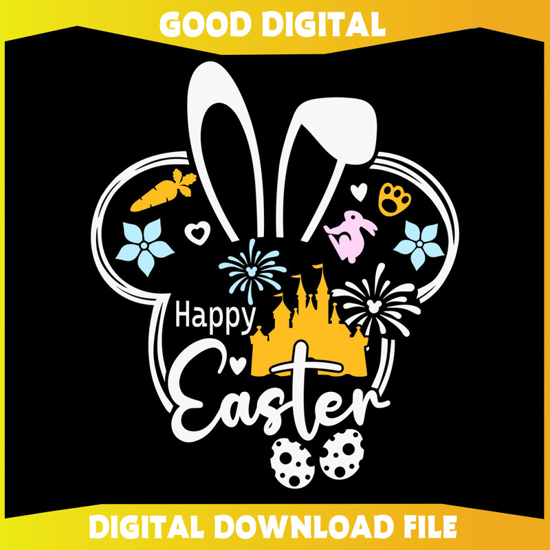 Happy Easter Disney Castle Bunny SVG.jpg