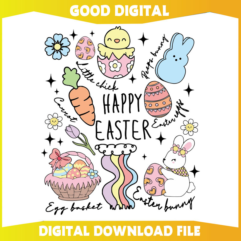 Happy Easter Little Chick Peeps Bunny SVG.jpg