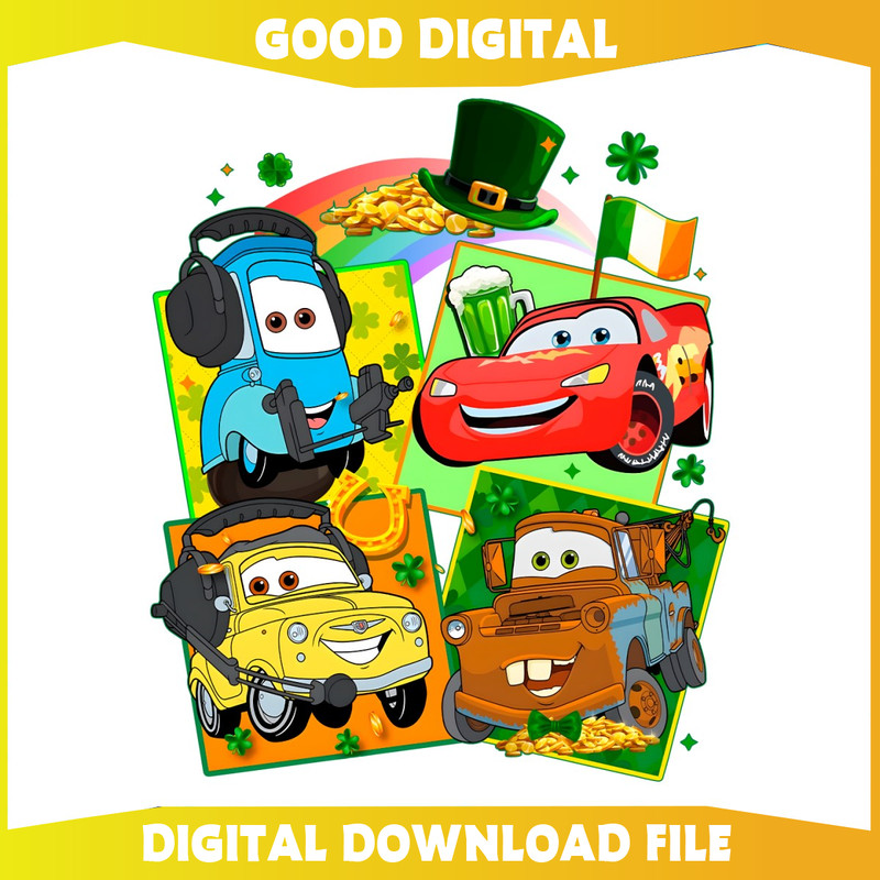 Happy St Patricks Day Disney Pixar Car PNG.jpg