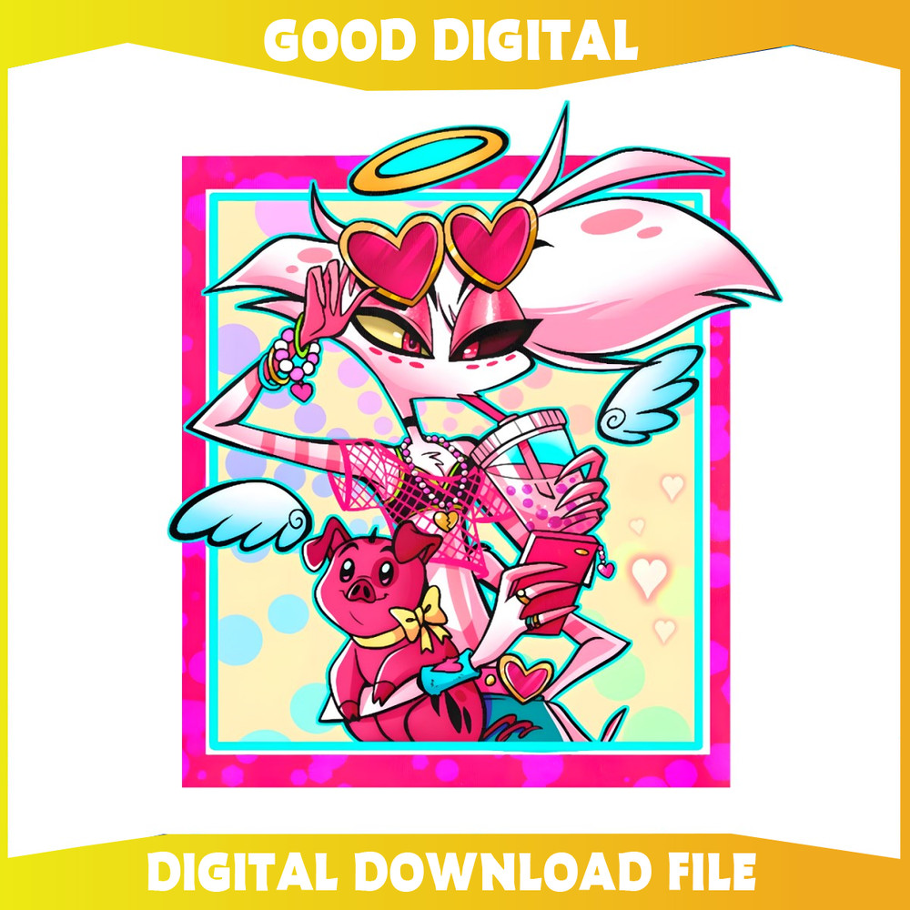 Hazbin Hotel Angel Dust And Fat Nugget PNG.jpg