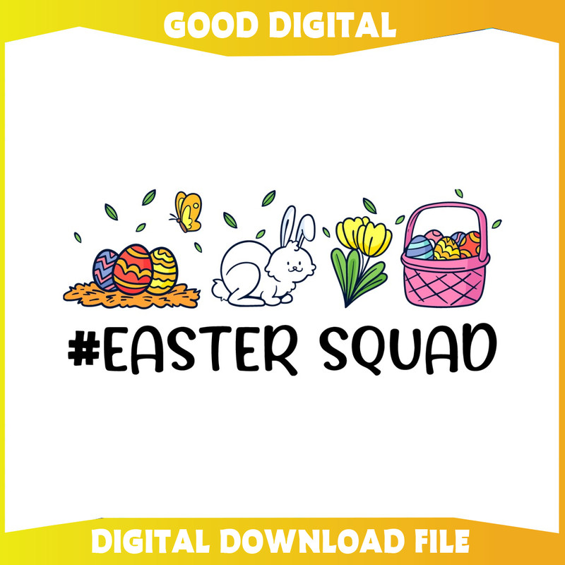Cute Bunny Eggs Easter Squad SVG.jpg