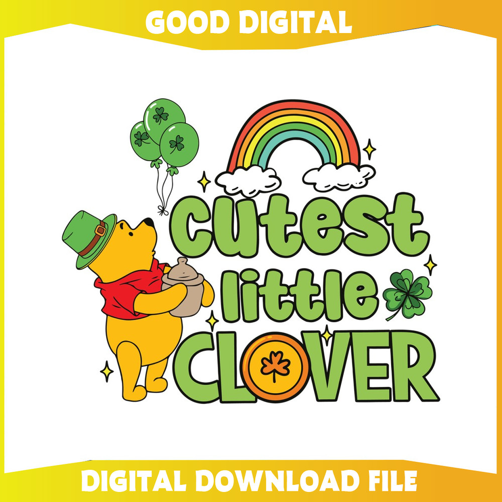 Cutest Little Clover Winnie The Pooh SVG.jpg
