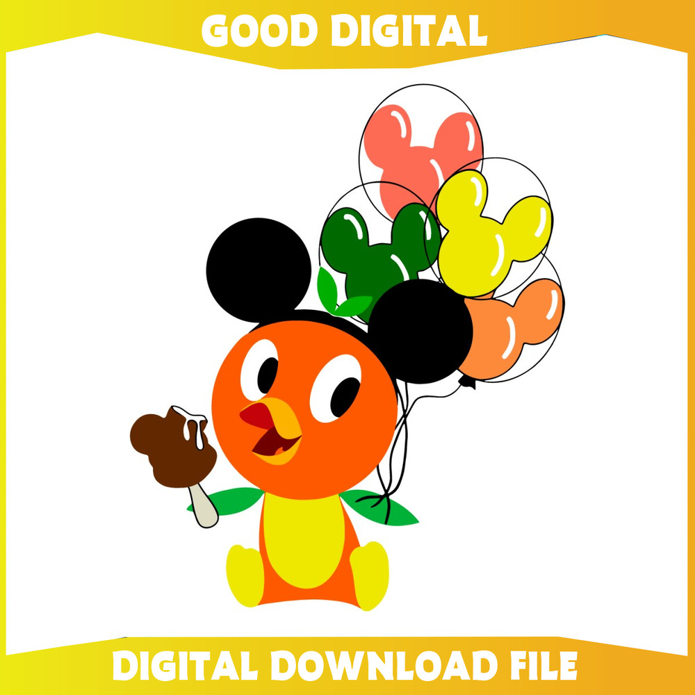 Disney Orange Bird Balloons With Mickey Hat SVG.jpg