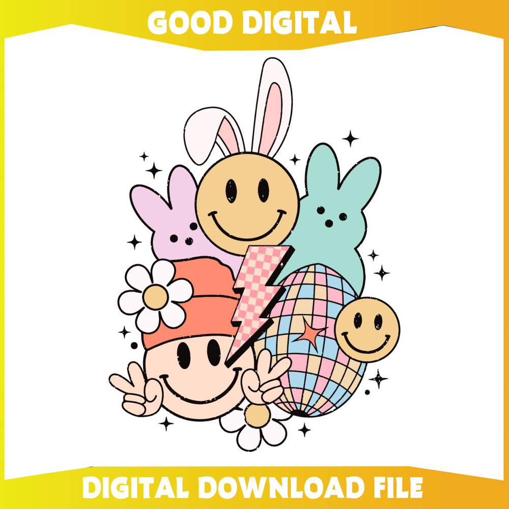 Easter Bunny Disco Ball Lightning Bolt SVG.jpg