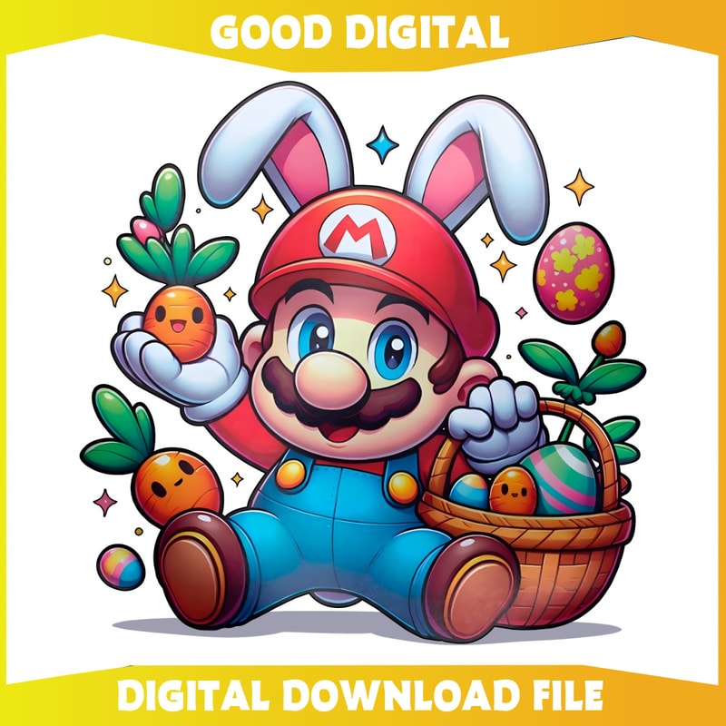 Funny Easter Super Mario Cartoon PNG.jpg