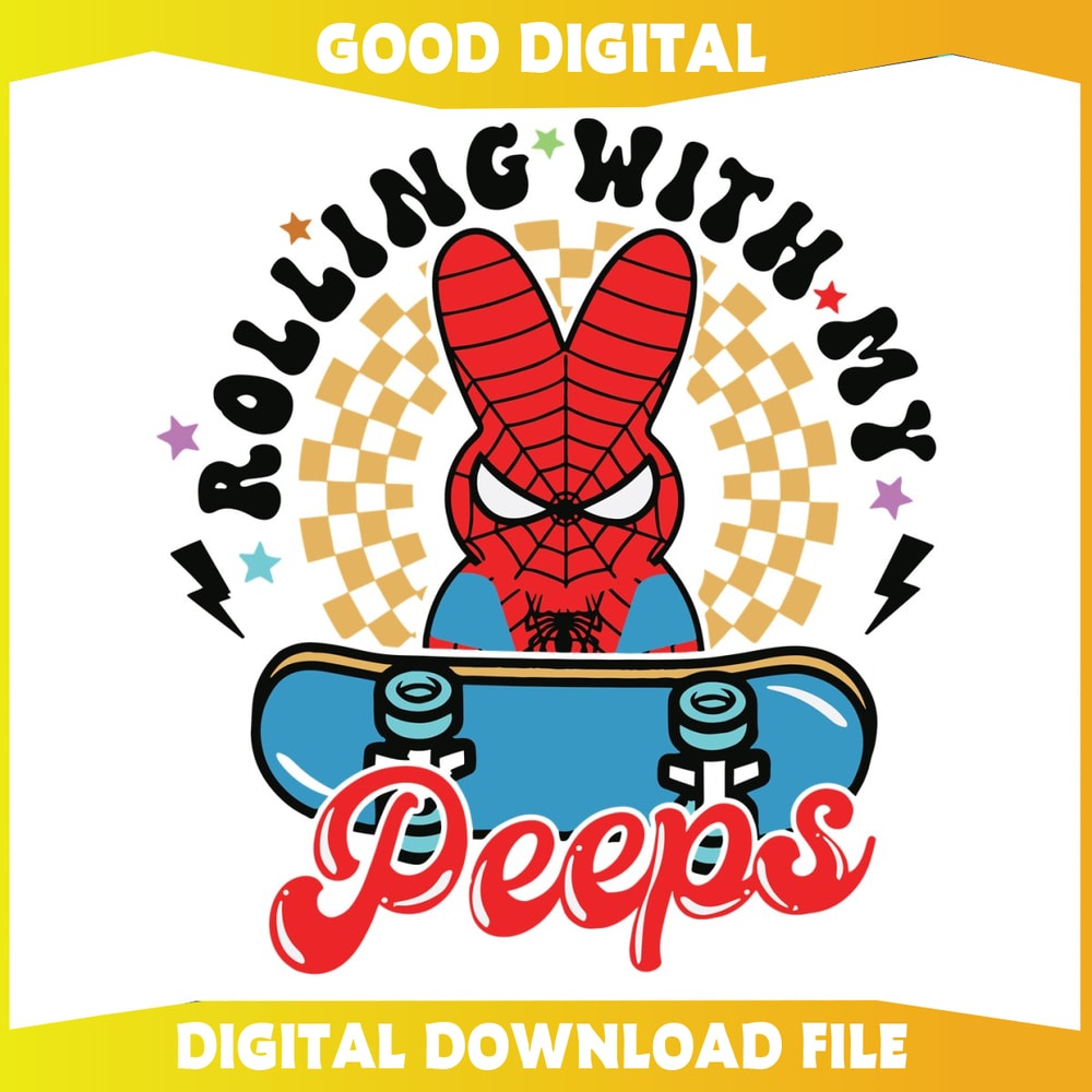 Funny Easter Superhero Rolling With My Peeps SVG.jpg