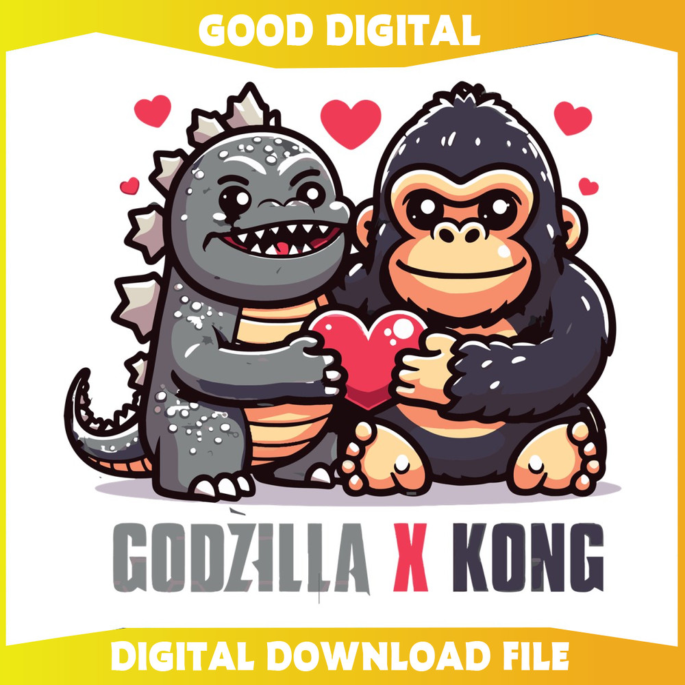Funny Godzilla x Kong Love Heart SVG.jpg