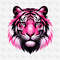 Pink Black And White Tiger Face PNG Clipart Sublimation Tiger Design 0