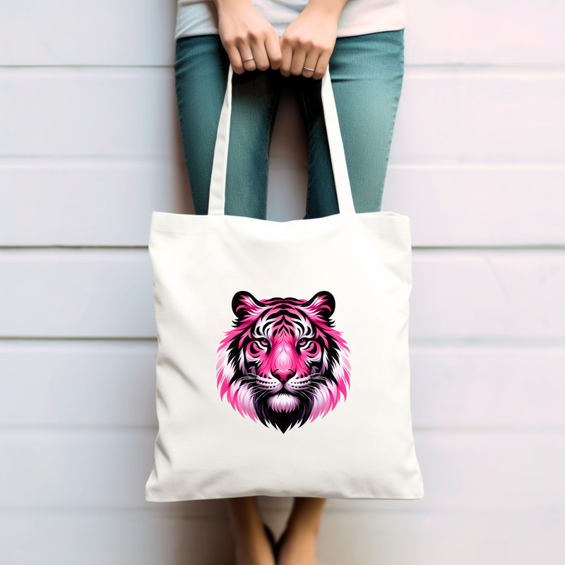Pink Black And White Tiger Face PNG Clipart Sublimation Tiger Design 3