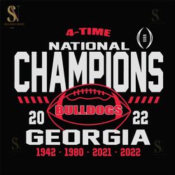 Georgia Bulldogs Four Time College Football Svg