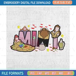 mini princess belle and the beast embroidery png