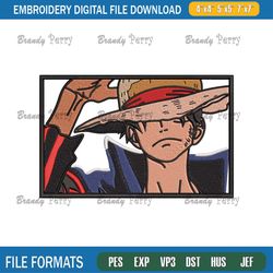 luffy cool box embroidery design