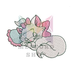 the aristocats marie sleeping embroidery png