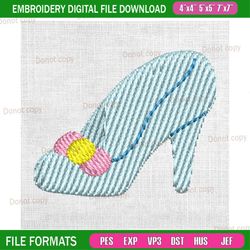 cinderella glass slipper design embroidery