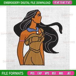 pocahontas princess couple matching embroidery