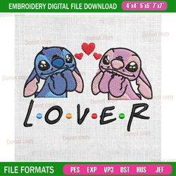 lover stitch and angel love couple embroidery