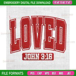 love john 3:16 for god valentine embroidery