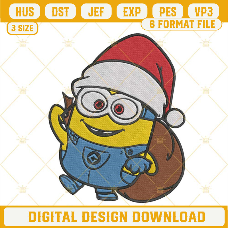 Minion Christmas Embroidery Design File.jpg