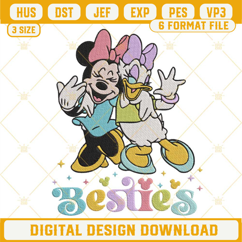 Minnie And Daisy Bestie Embroidery Designs, Disney Girl Friend Embroidery Files.jpg