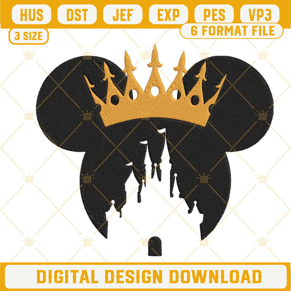 Minnie Head Crown Embroidery Files, Mouse Ears Disney Castle Embroidery Designs.jpg