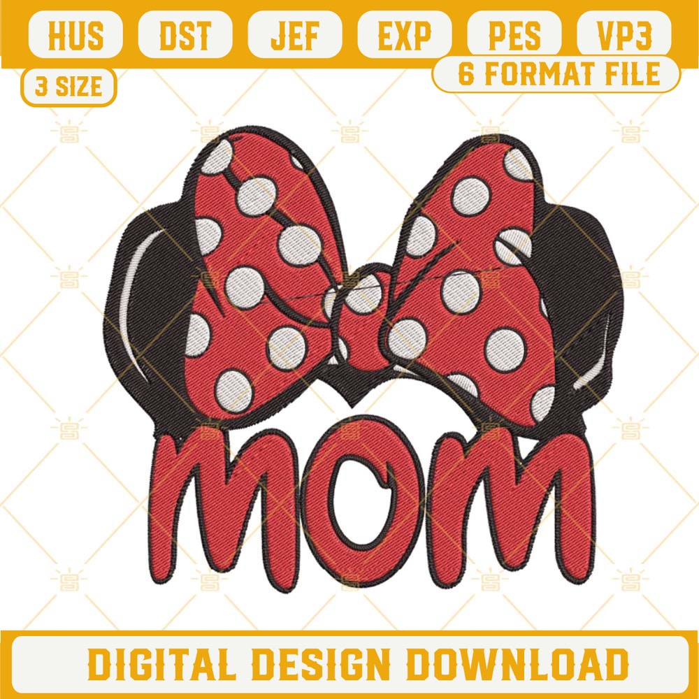 Minnie Mom Embroidery Design, Disney Mother Day Embroidery Files.jpg